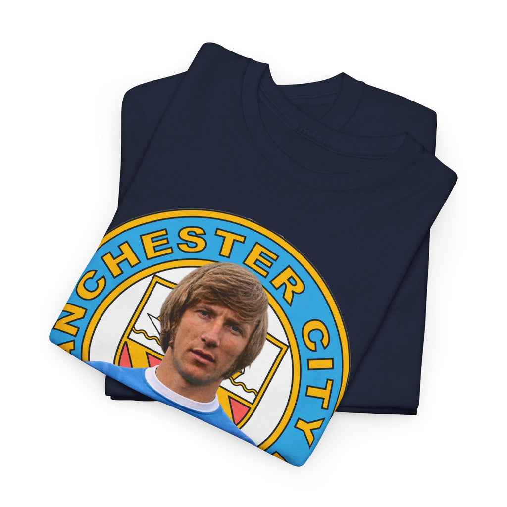 Colin Bell Manchester City Legend Cotton Tee — Retro Player Graphic