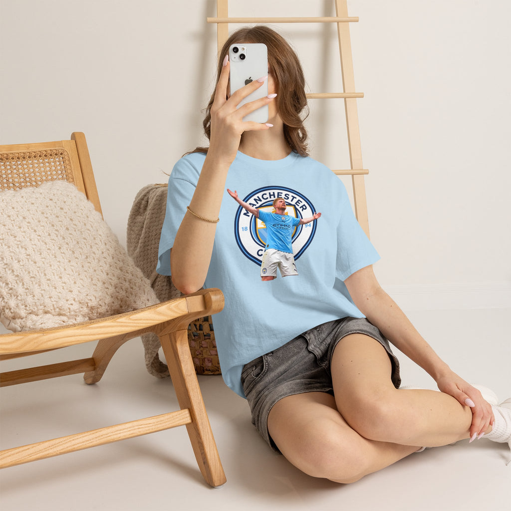 Kevin De Bruyne Manchester Football Club Legend Cotton T-Shirt — Player Celebration Graphic T-Shirt