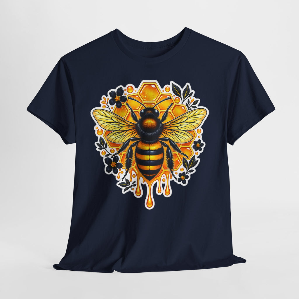 Manchester Bee Honeycomb T‑Shirt — Floral Dripping Honey Graphic Tee