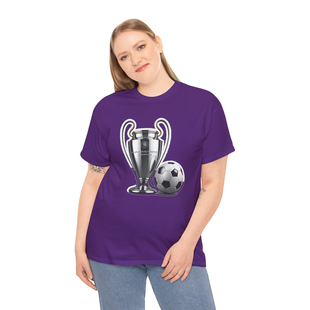 European Cup / Champions League Trophy & Ball Graphic Cotton T-Shirt