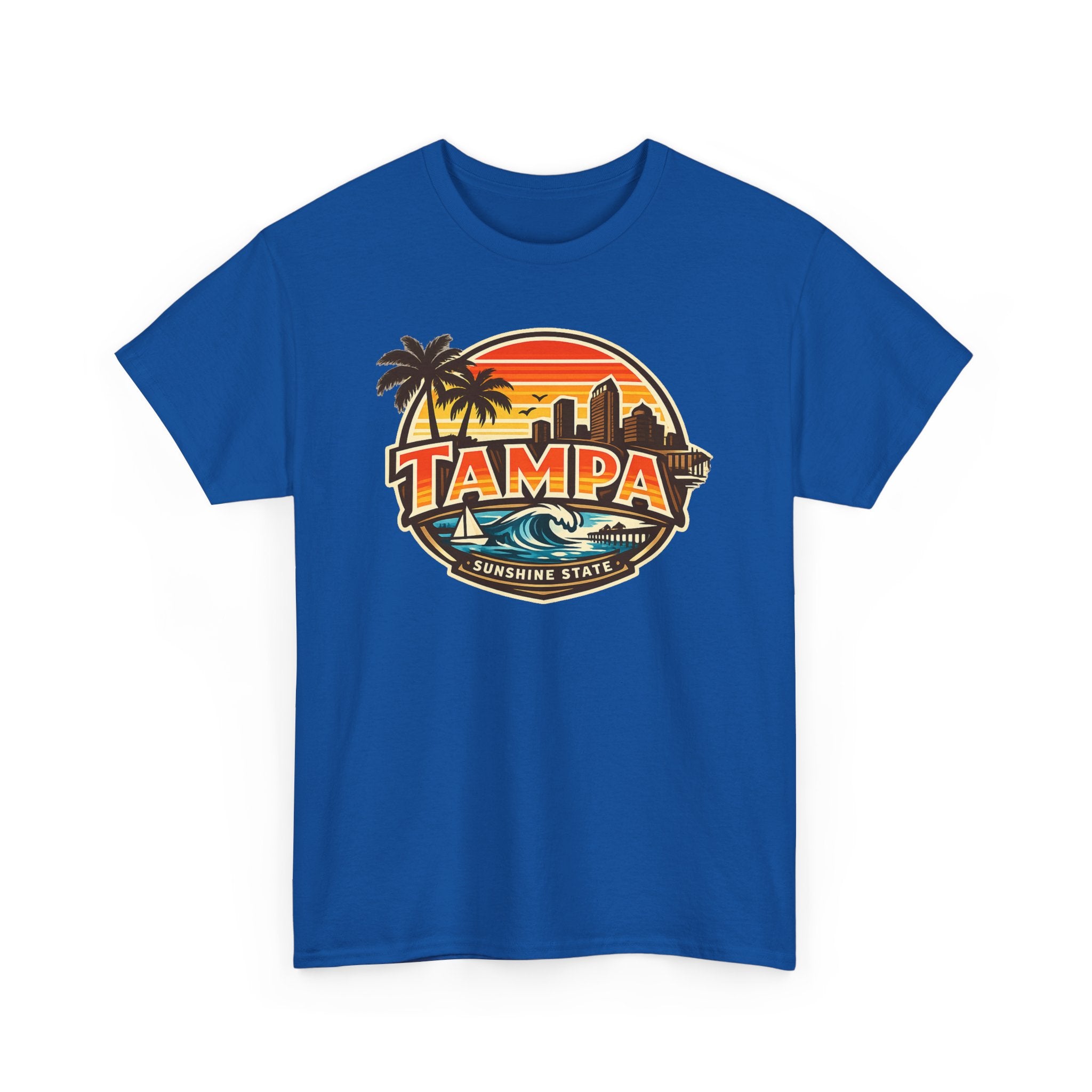 Tampa Retro Sunset T-Shirt – Vintage Palm Beach Skyline Tee