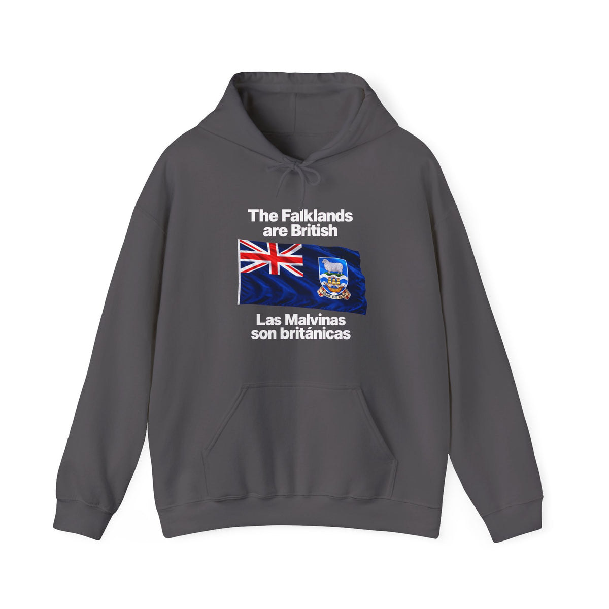 Falklands Are British Hoodie – Bilingual 'Las Malvinas son británicas' Flag Pullover