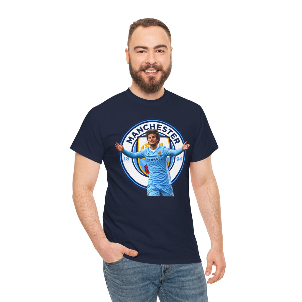 David Silva Manchester Legend Football Tee — Player Celebration Design