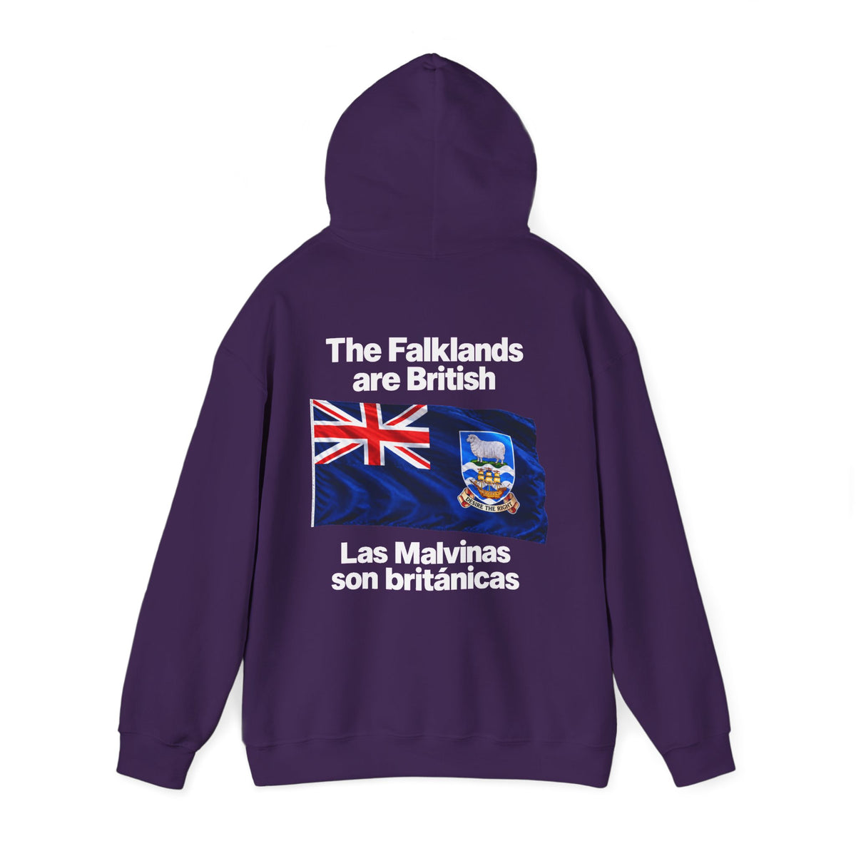 Falklands Are British Hoodie – Bilingual 'Las Malvinas son británicas' Flag Pullover