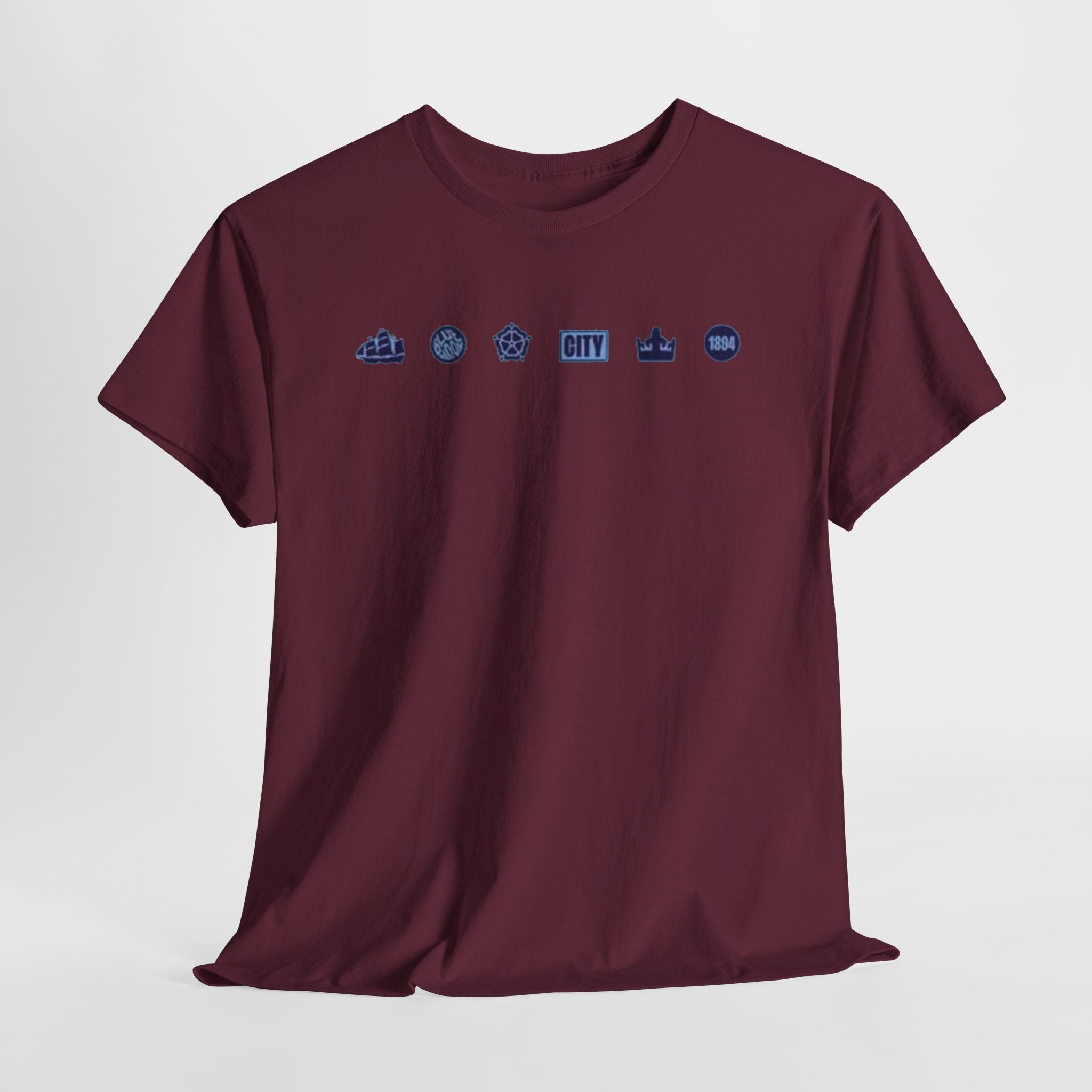 Manchester City Minimal City Icons Tee — Navy Skyline Icons Chest Print