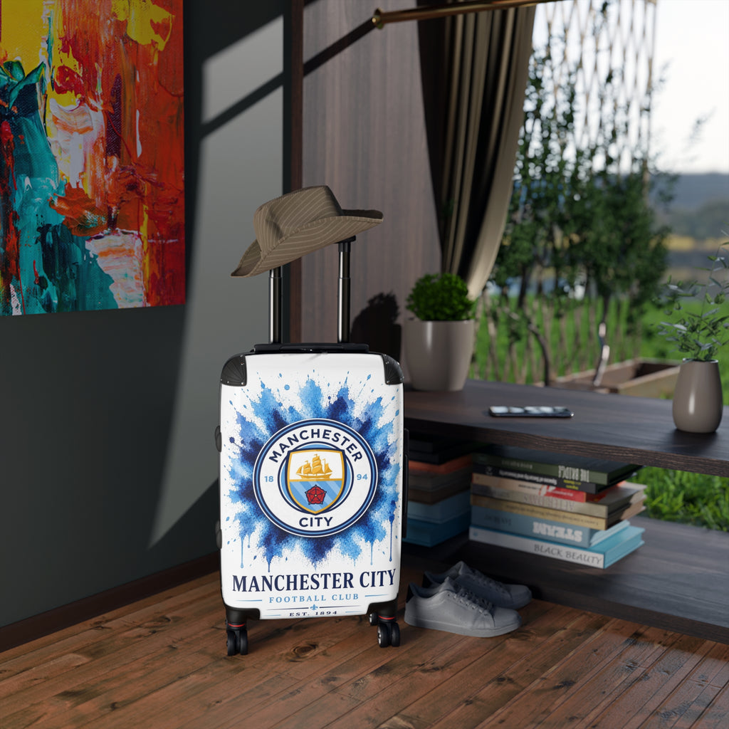 Manchester City Suitcase – Football Club Carry-On Luggage with Crest Design