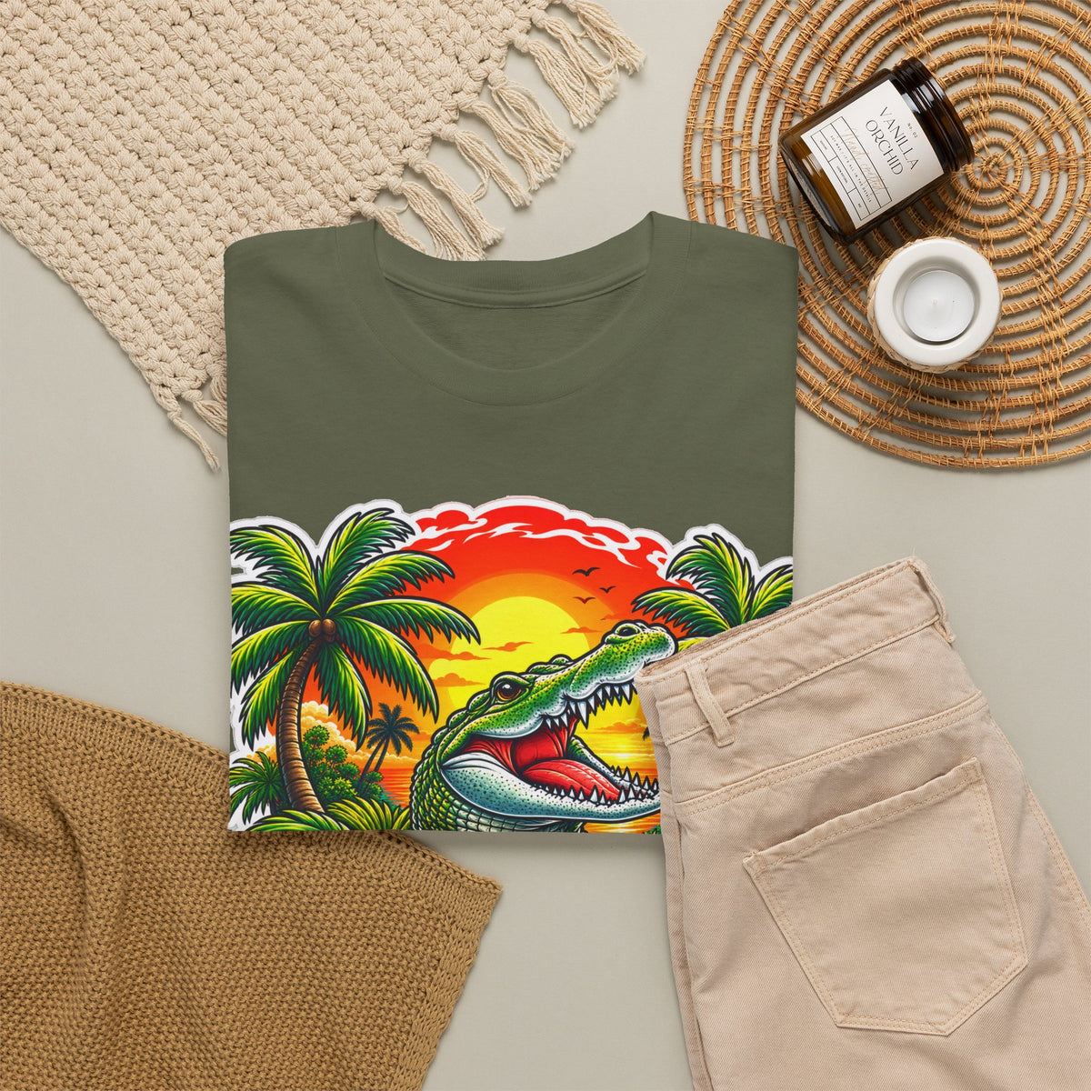 Florida Gator Sunset T-Shirt — Tropical Palm Beach Vacation Tee