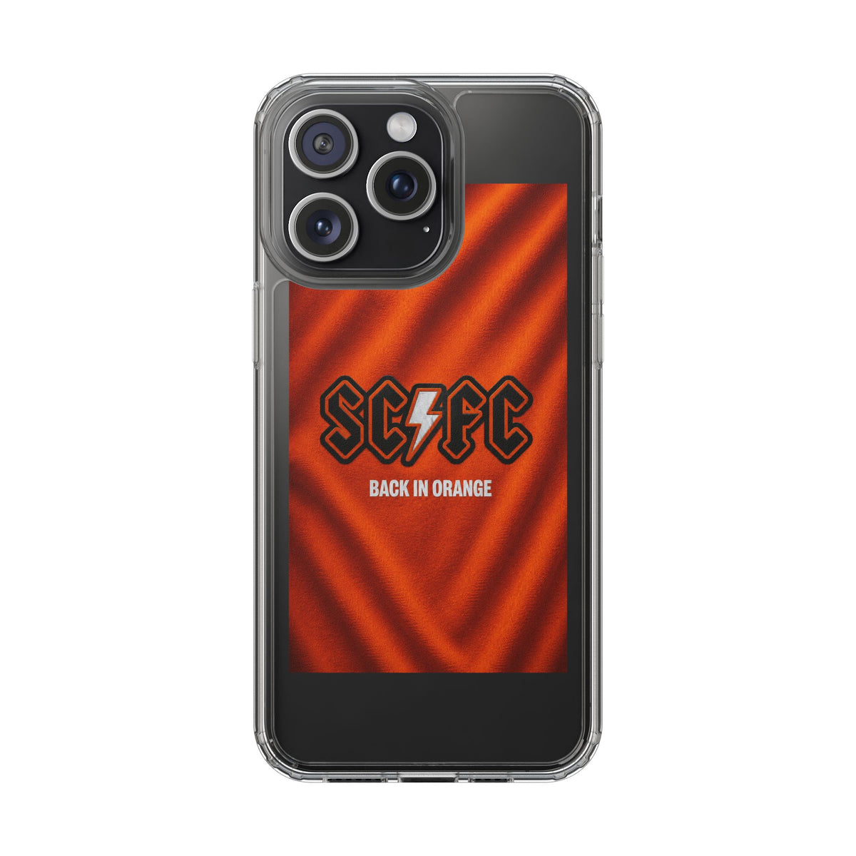 Salford CIty Inspired Phone Case — 'SCFC Back in Orange' Clear Protective Cover