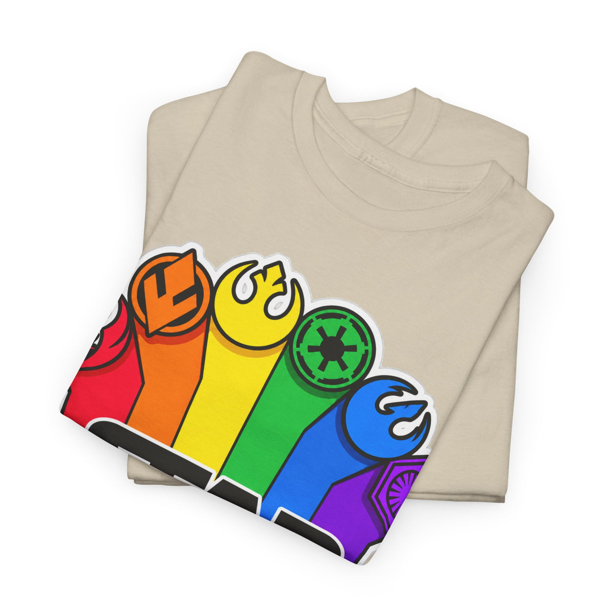 Star Wars Rainbow Emblem Tee — LGBTQ+ Pride Fan Cotton Shirt