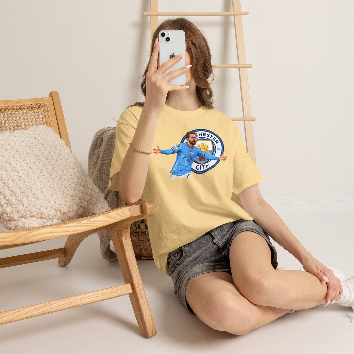 Bernardo Silva Manchester City Football Club Graphic Tee — Celebratory Player Design
