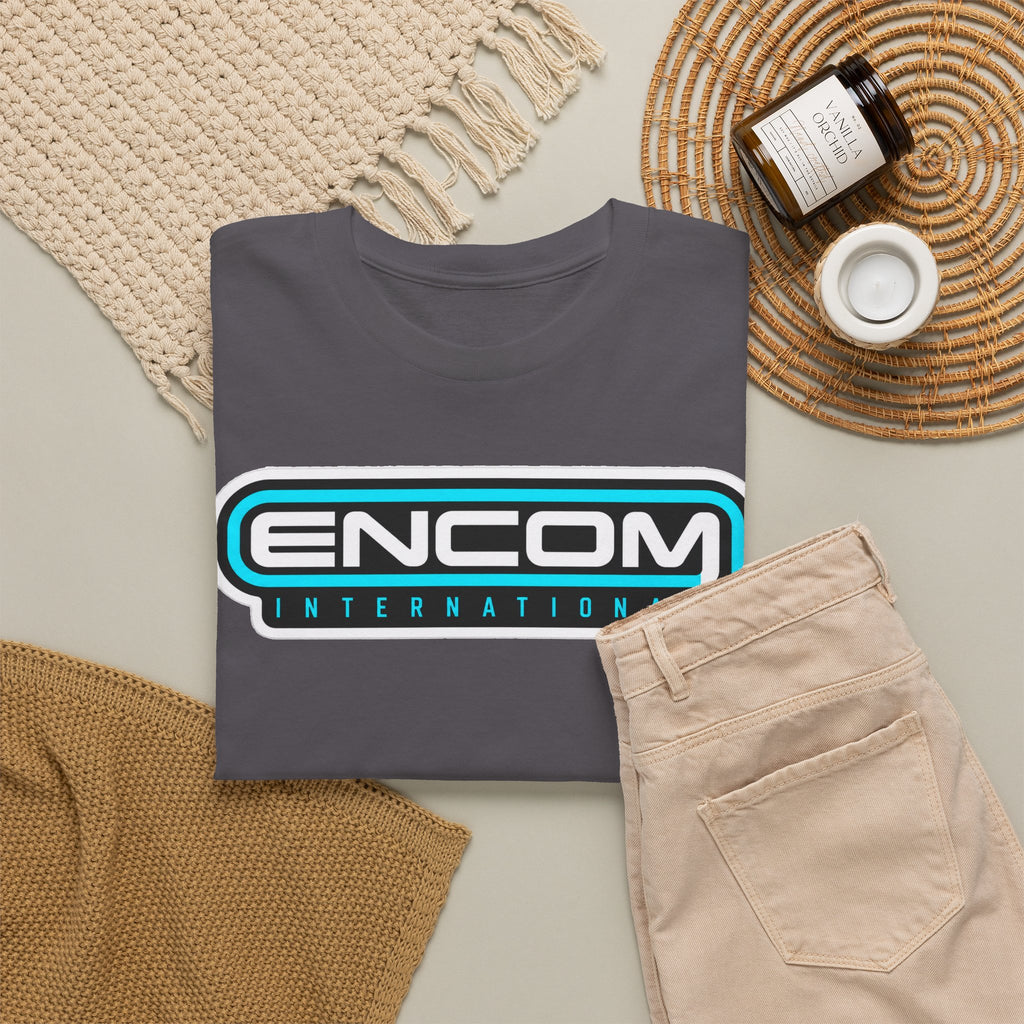 ENCOM International Logo Cotton T-Shirt — Retro Tech Gaming Tee