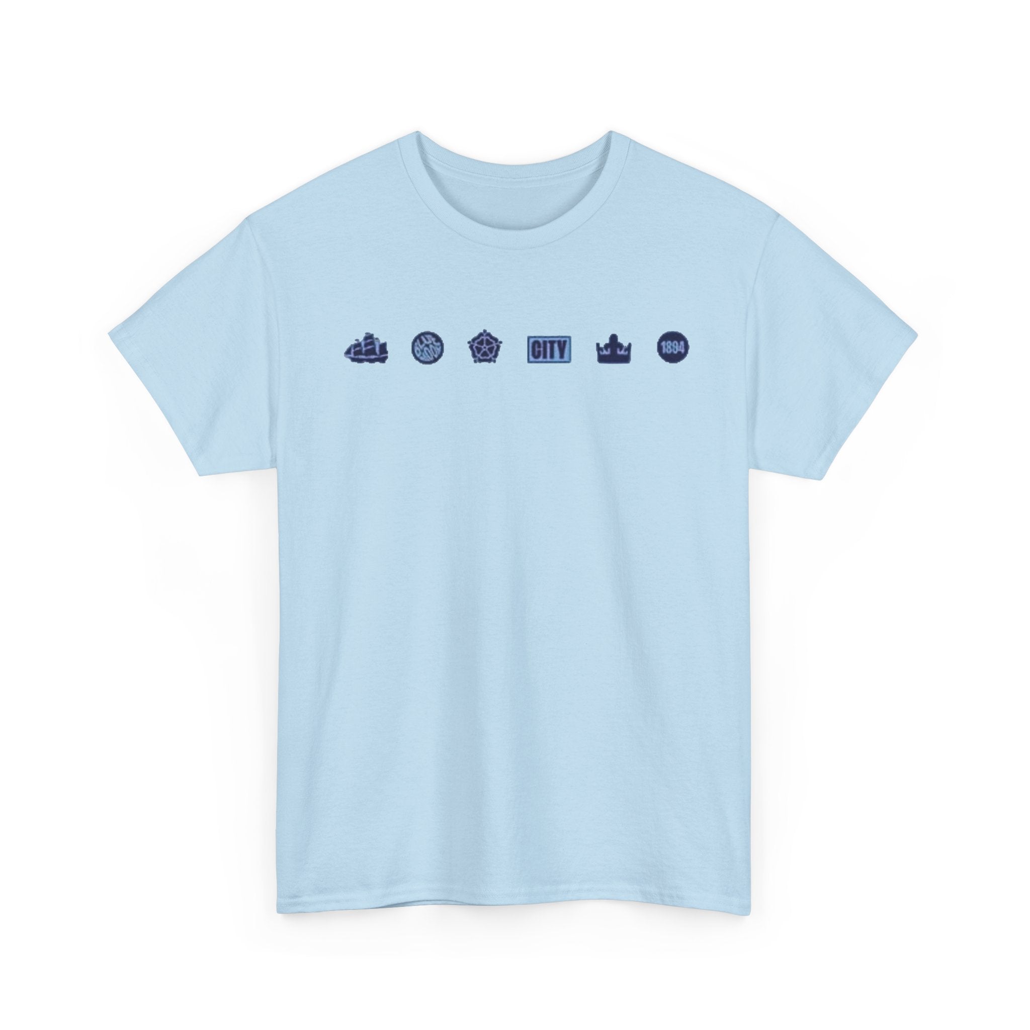 Manchester City Minimal City Icons Tee — Navy Skyline Icons Chest Print