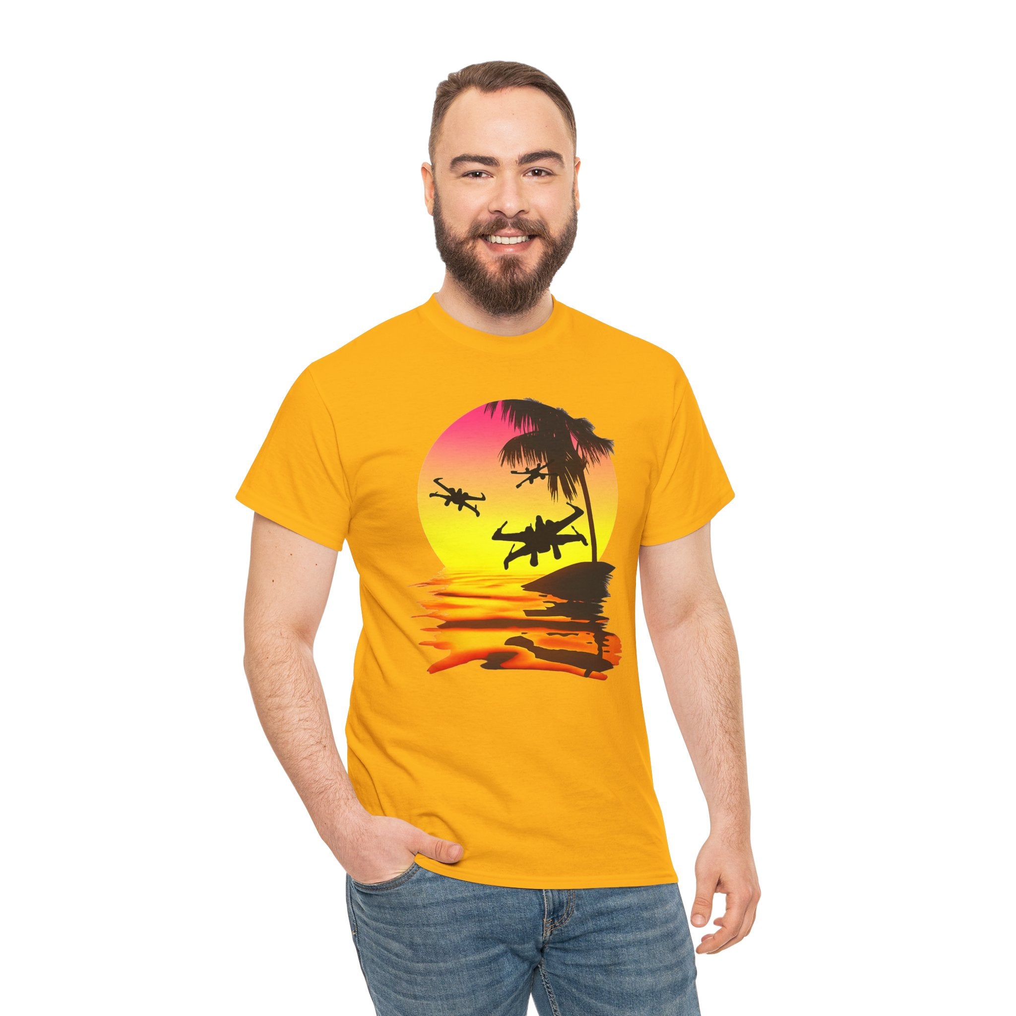 Star Wars X-Ring Sunset Beach Plane T-Shirt