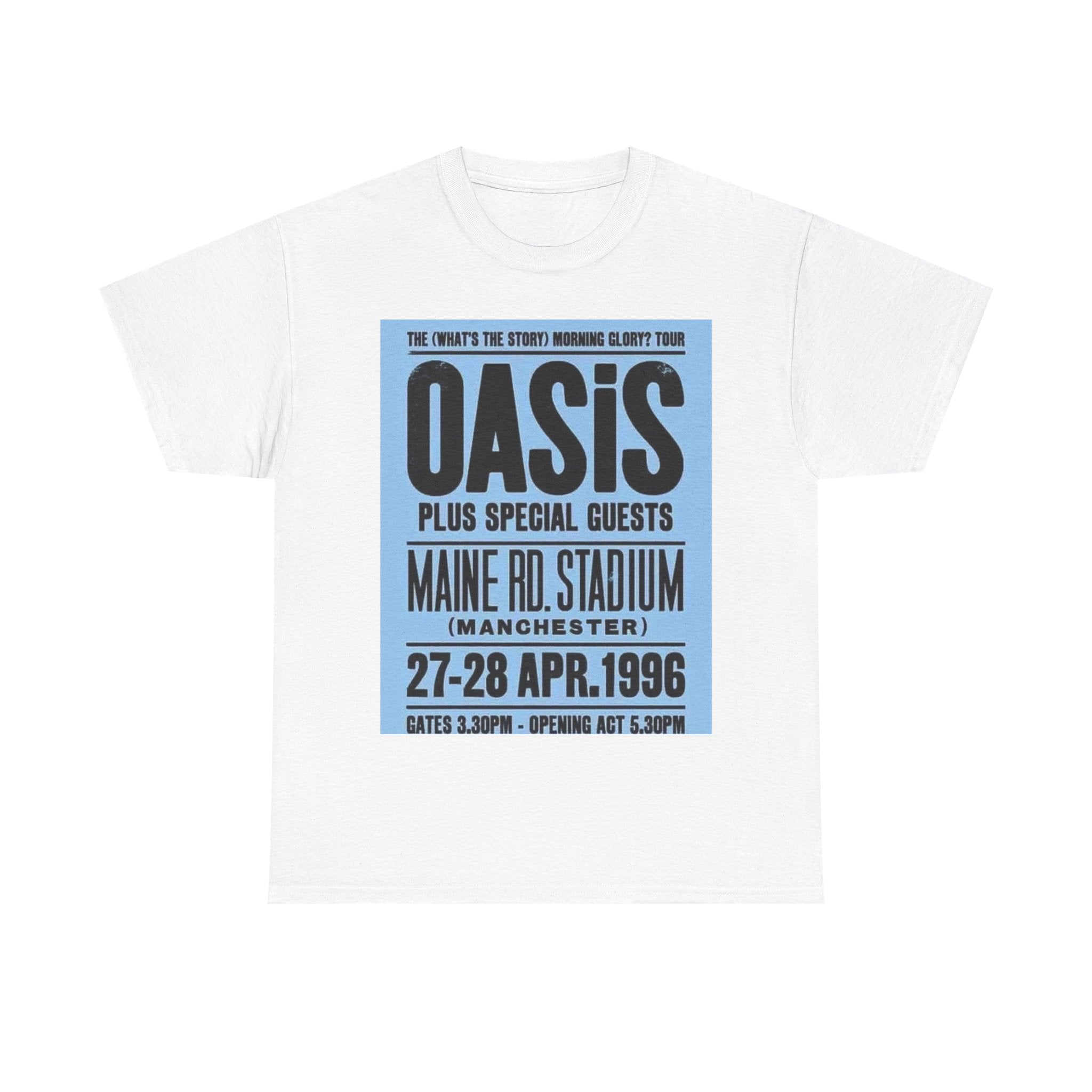 Oasis 1996 Maine Road Tour Poster T‑Shirt — Maine Rd. Stadium Concert Tee