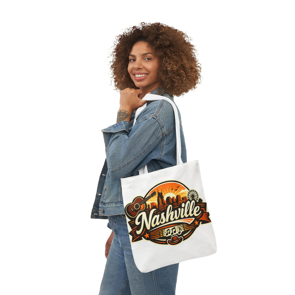 Nashville Sunset Tote Bag — Country Music Skyline Canvas Tote