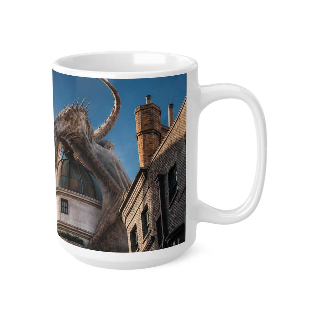 Harry Potter Dragon Fire Ceramic Mug — Fantasy Castle Scene Coffee Cup (11oz/15oz)
