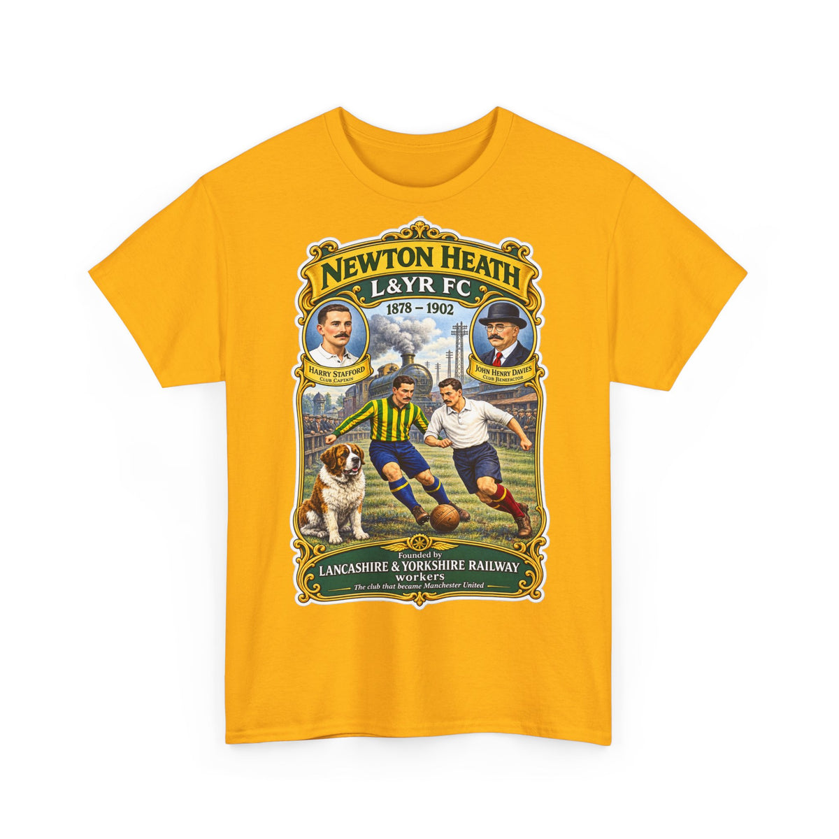 Newton Heath L&YR FC Vintage Football Tee — Lancashire & Yorkshire Railway Soccer Shirt