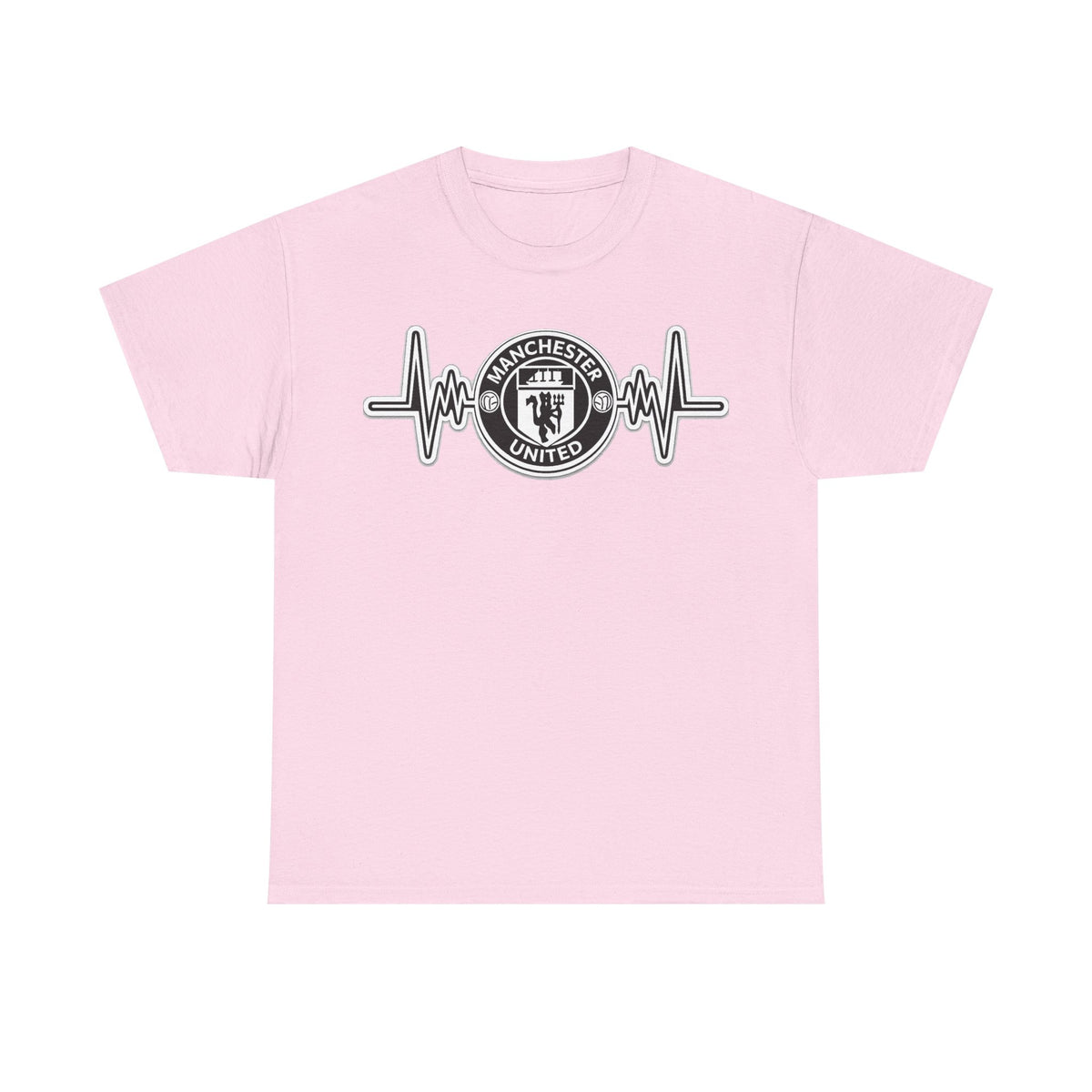 Manchester United Inspired Heartbeat T‑Shirt — Football Fan Pulse Tee