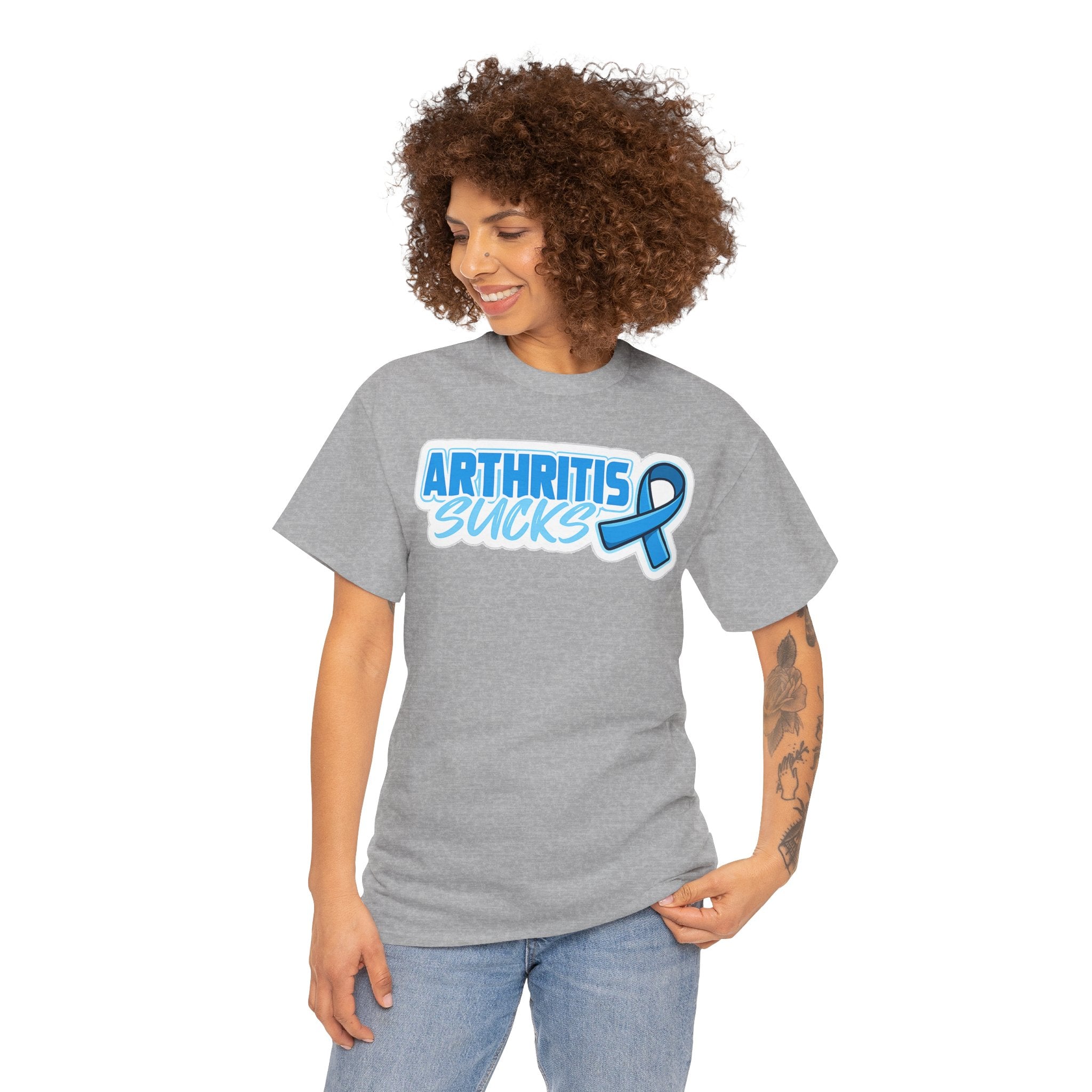 Arthritis Sucks T-Shirt with Awareness Ribbon — Arthritis Support Tee