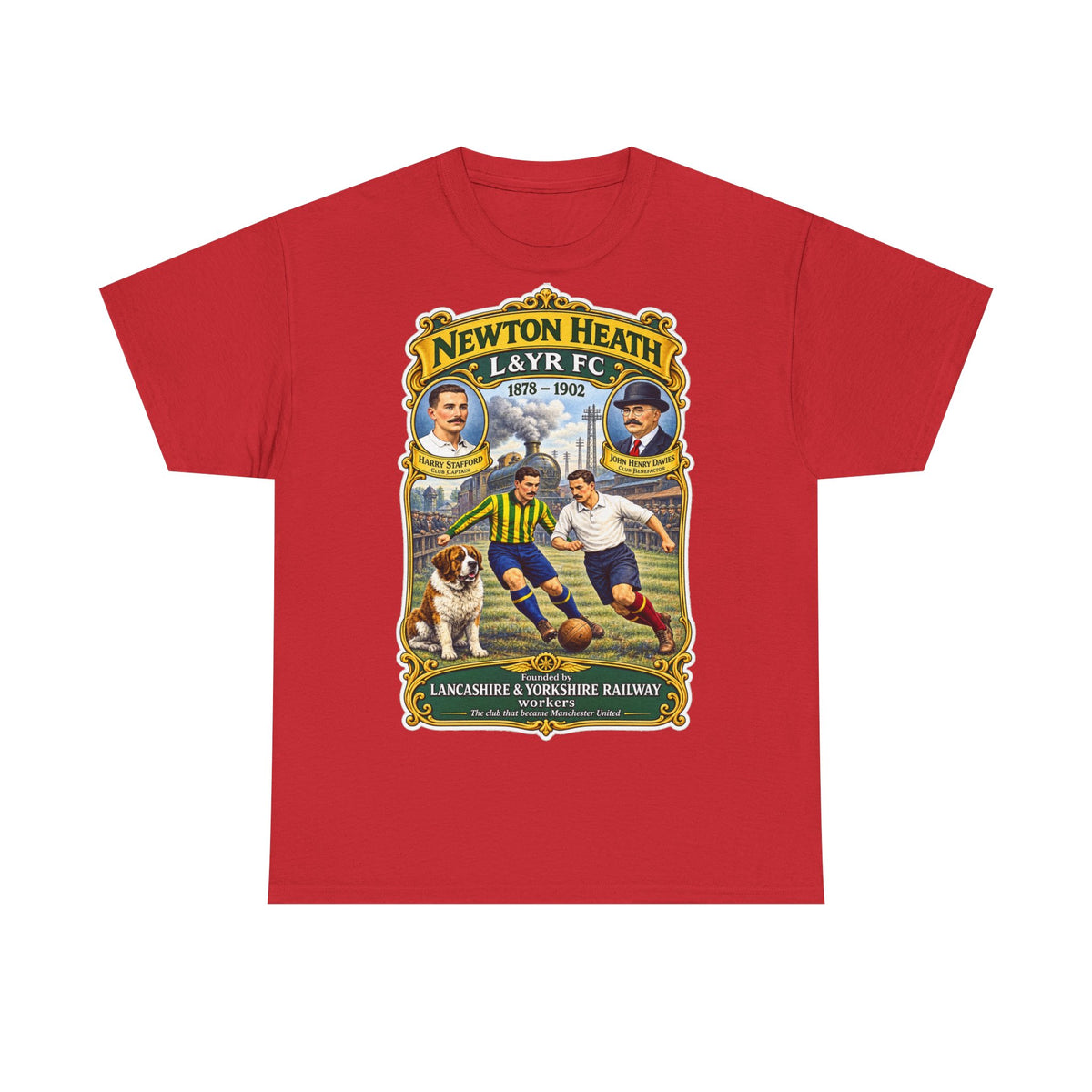 Newton Heath L&YR FC Vintage Football Tee — Lancashire & Yorkshire Railway Soccer Shirt