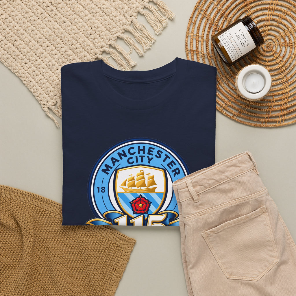 Manchester City 115th Crest Inspired Cotton T-Shirt