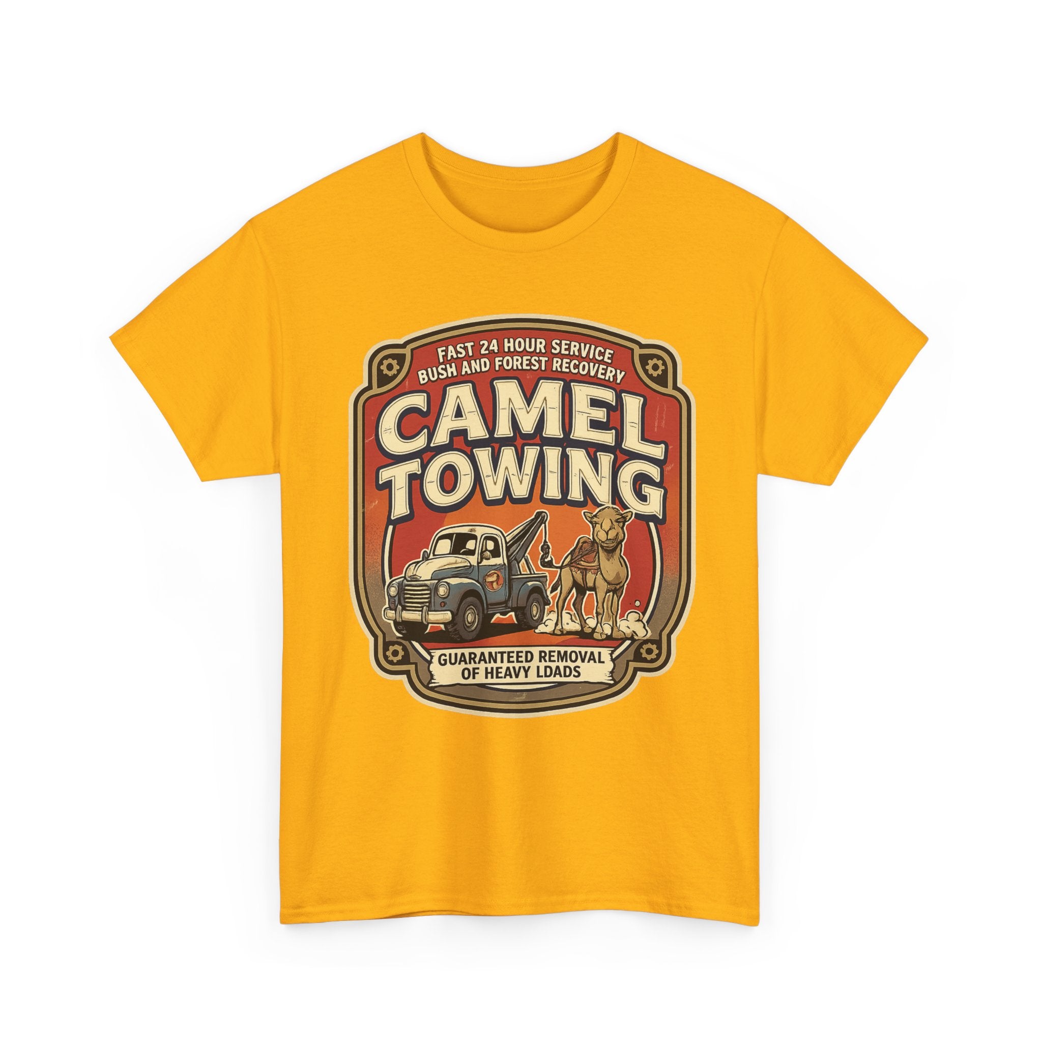 Camel Towing Tee — Vintage Desert Tow Truck Graphic T-Shirt