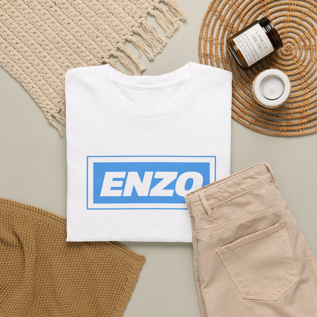 Enzo Man City Inspired Logo Tee — Classic Box-Logo Graphic T-Shirt