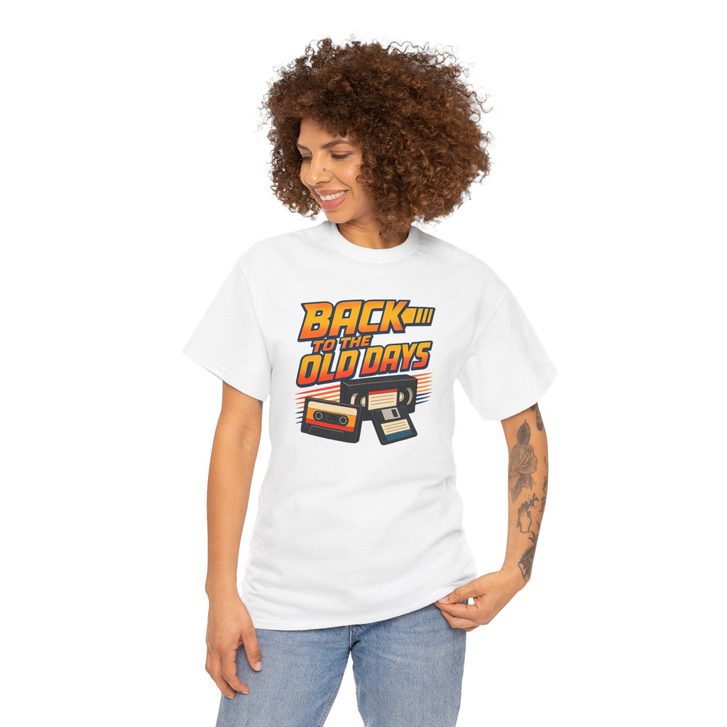Back to the Old Days Tee – Retro Cassette & VHS Nostalgia T-Shirt