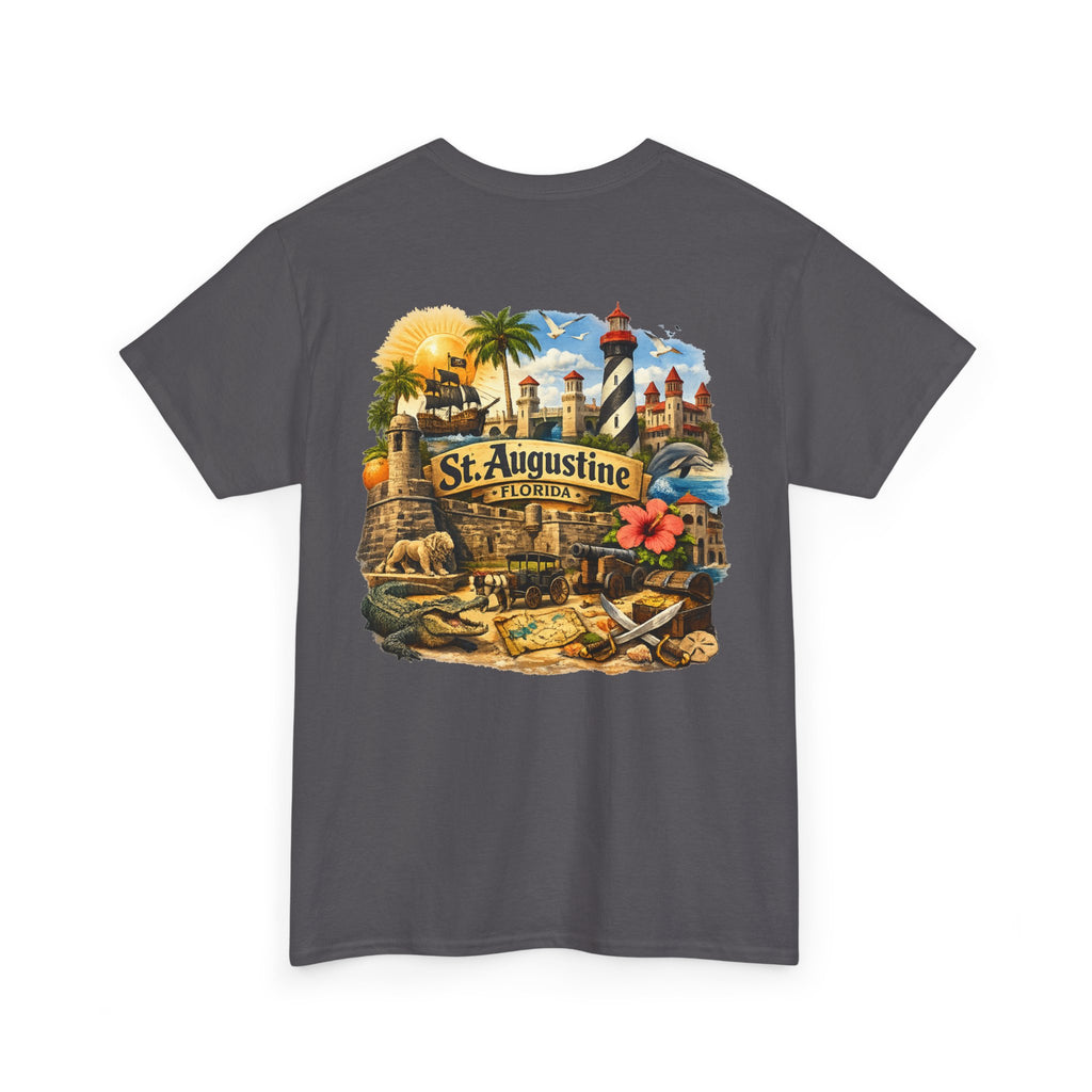 St. Augustine Florida Vintage Travel Tee — Retro Beach & Lighthouse Souvenir T-Shirt