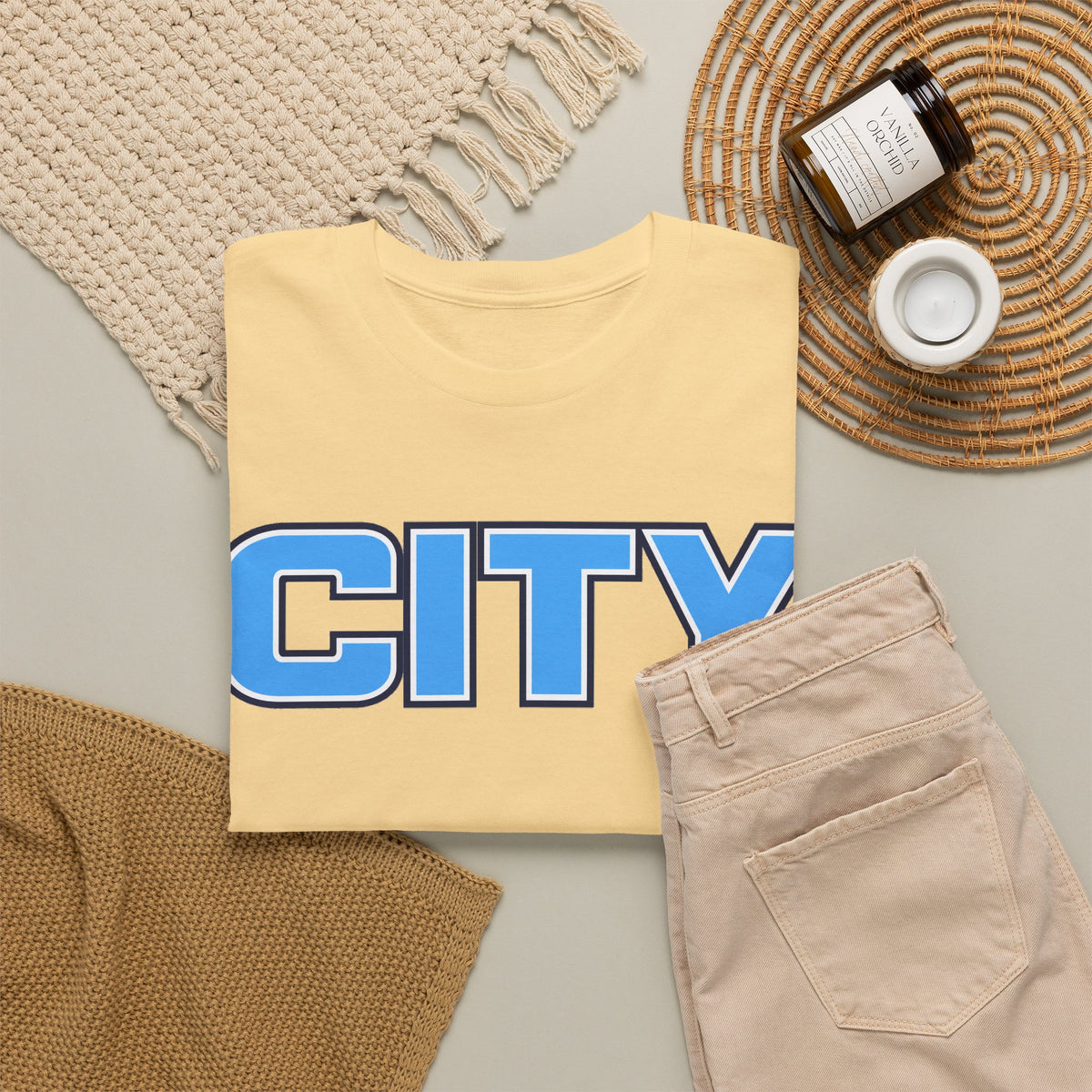 CITY Graphic Tee — Retro Man City Inspired Blue Block Letter T-Shirt