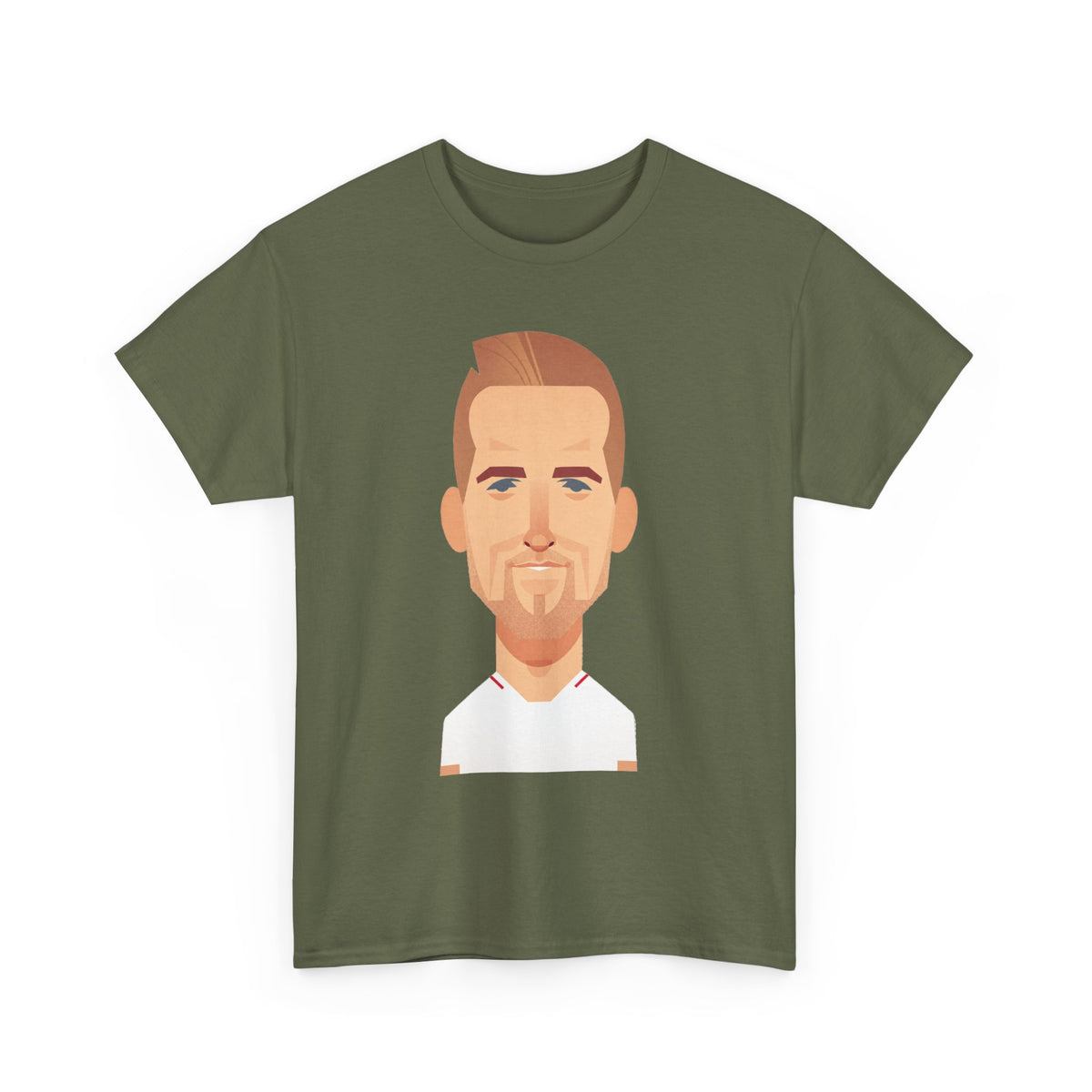 Harry Kane England Caricature Portrait Tee — Minimal Male Face Graphic Cotton T-Shirt