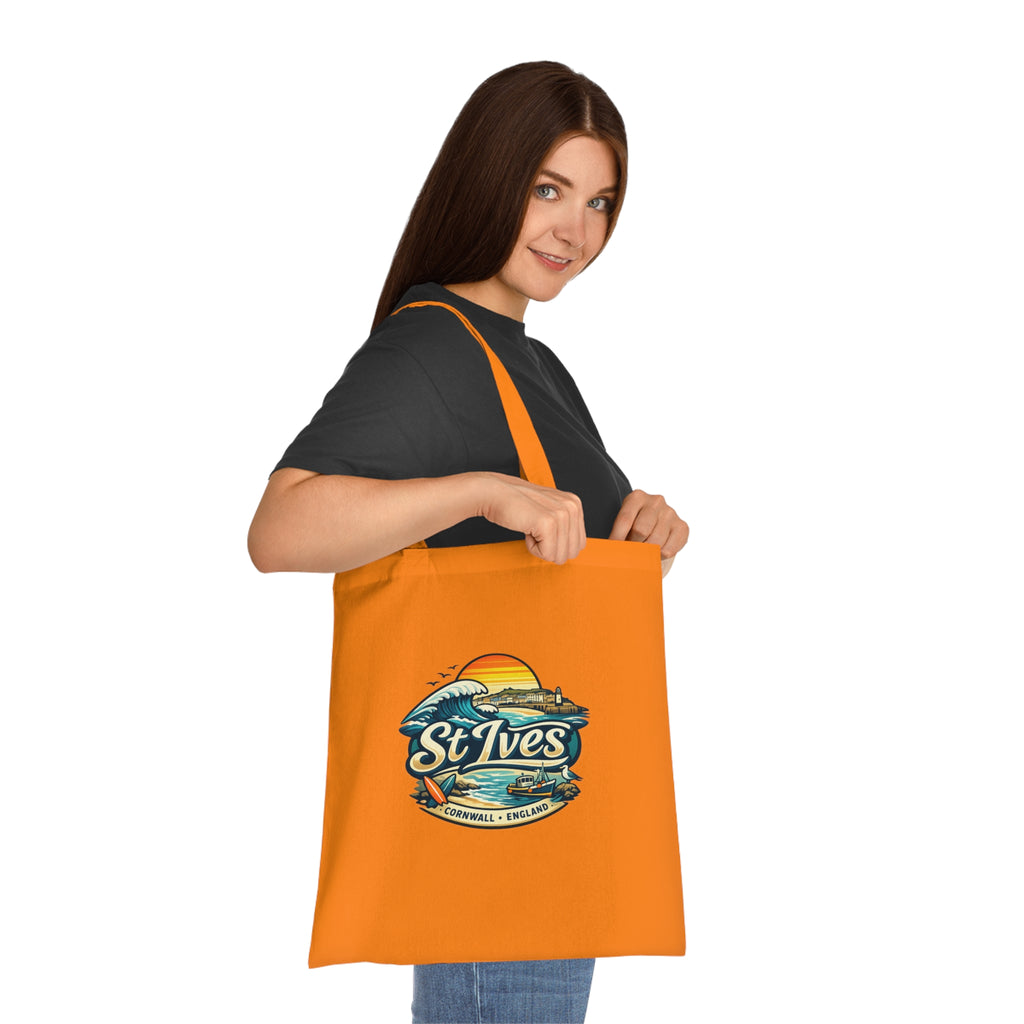 St Ives Beach Tote — Cornwall Surf Sunset Cotton Tote Bag