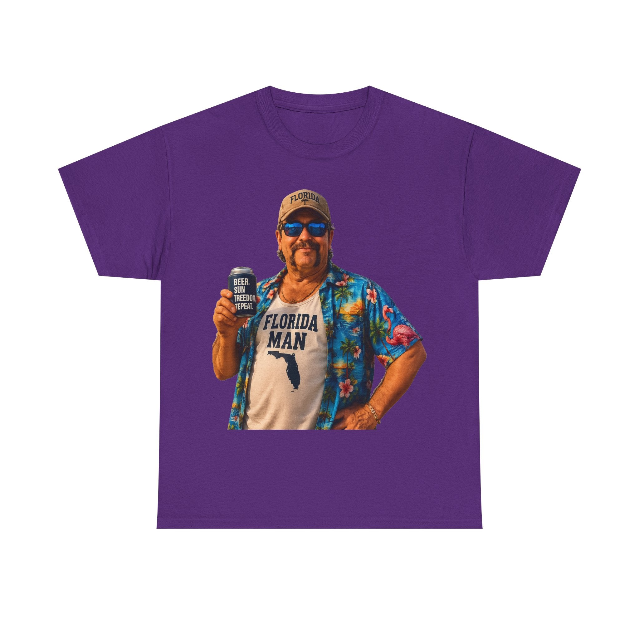 Florida Man Graphic Tee — Funny Vacation Shirt with Hawaiian Shirt Design
