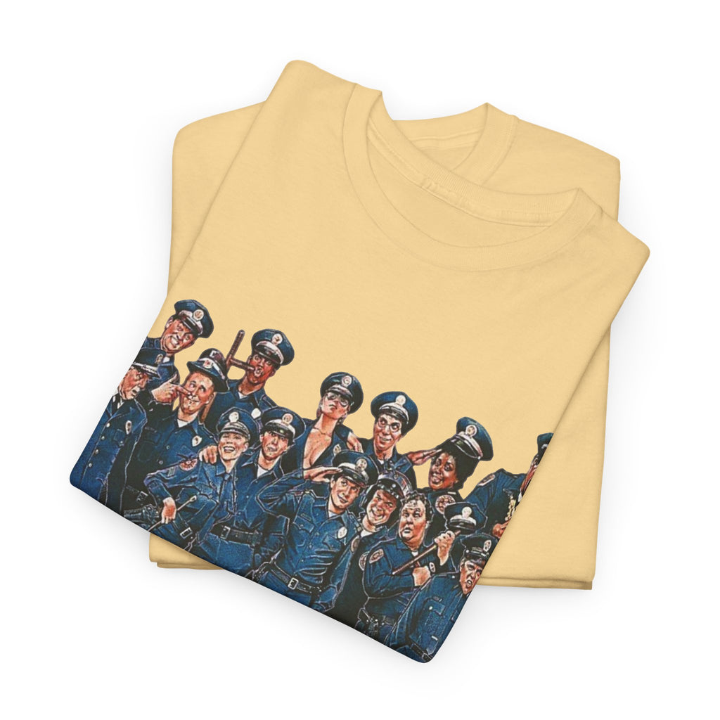 Police Academy Movie Inspired Cotton T‑Shirt — Retro Squad Photo Tee