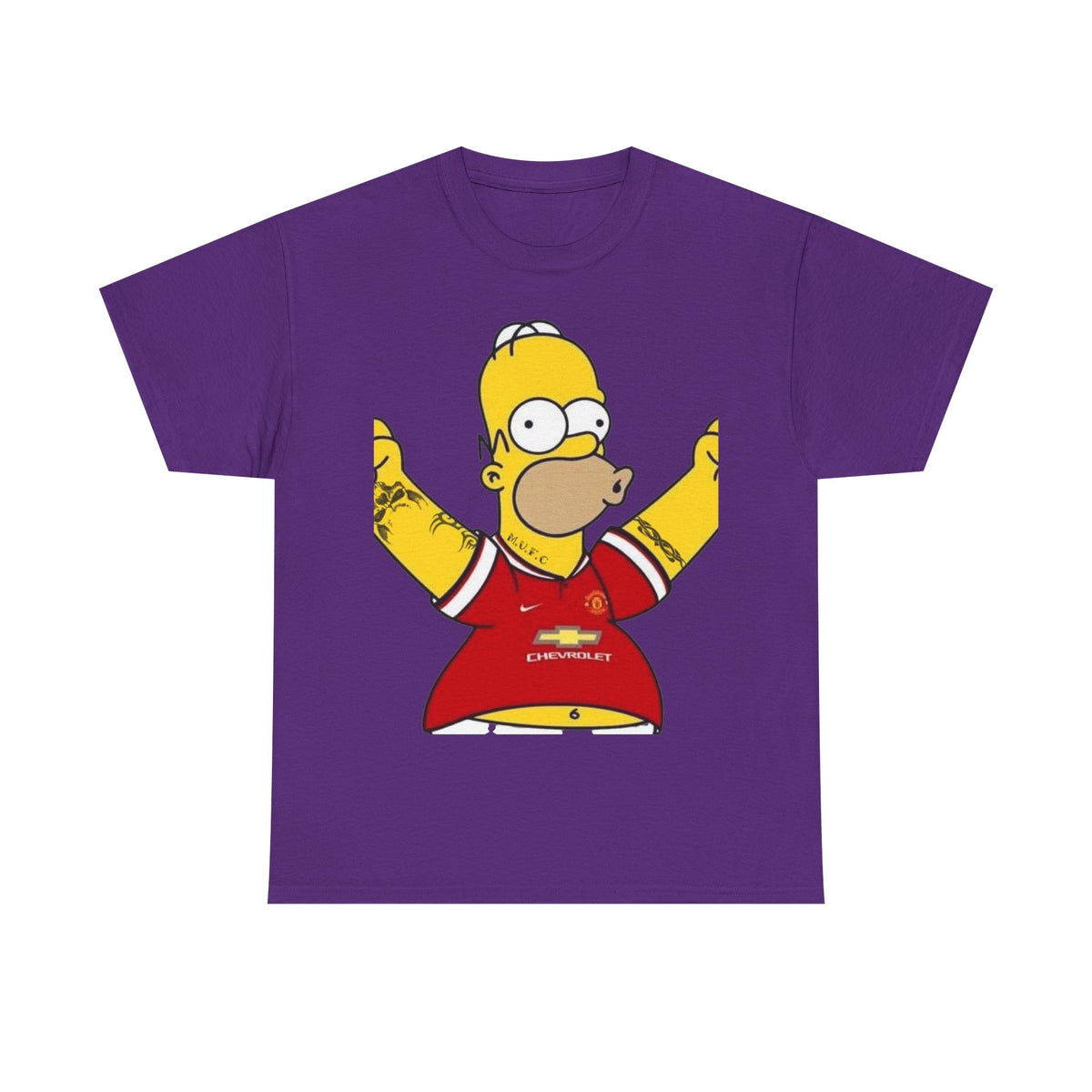 Homer Simpson Manchester Fan T-Shirt — Cartoon Football Supporter Tee