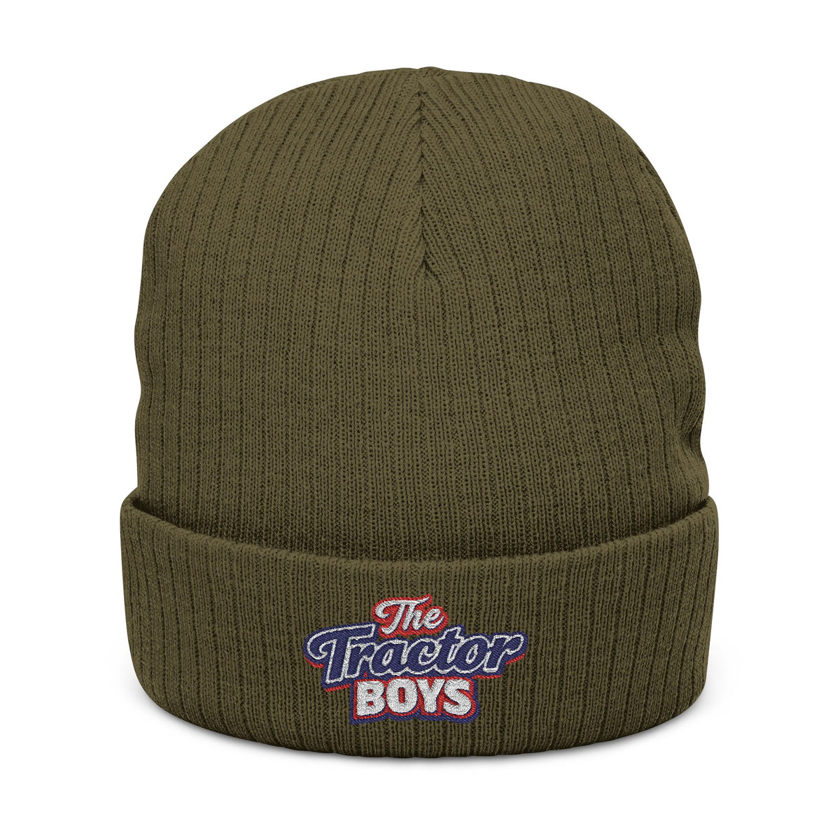 Embroidered 'The Tractor Boys' Ribbed Knit Beanie - Casual Farm & Country Winter Hat