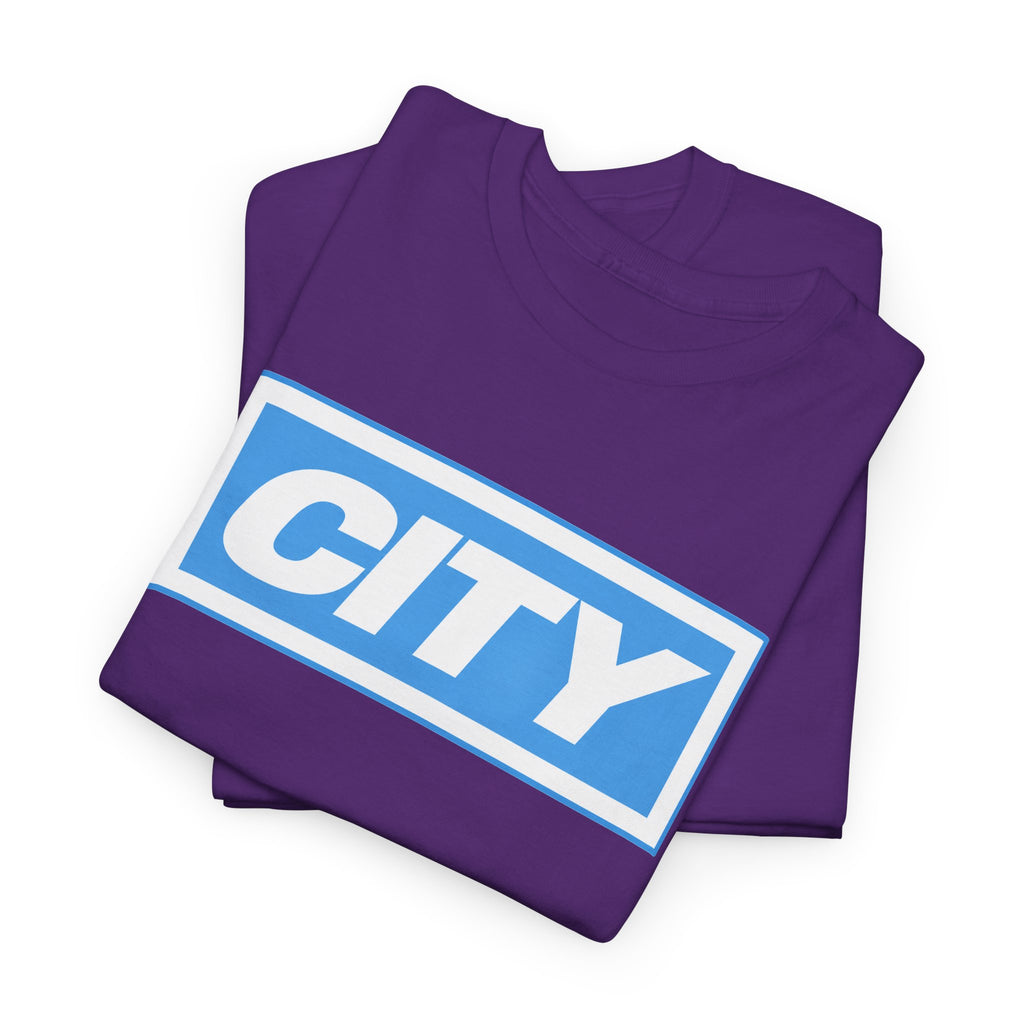 City Logo T-Shirt — Bold Blue Box Graphic Tee