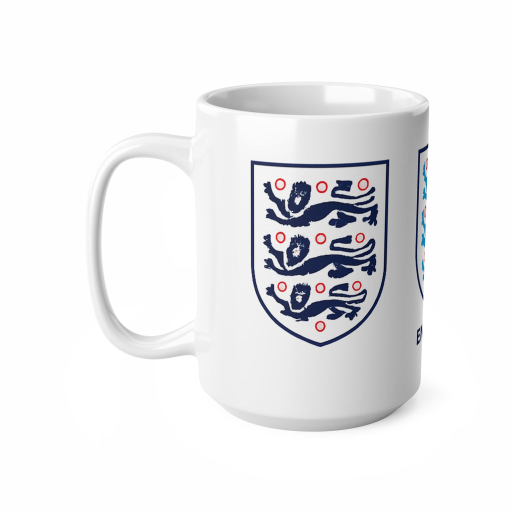 England Three Lions Ceramic Coffee Mug — 11oz & 15oz Football Fan Gift