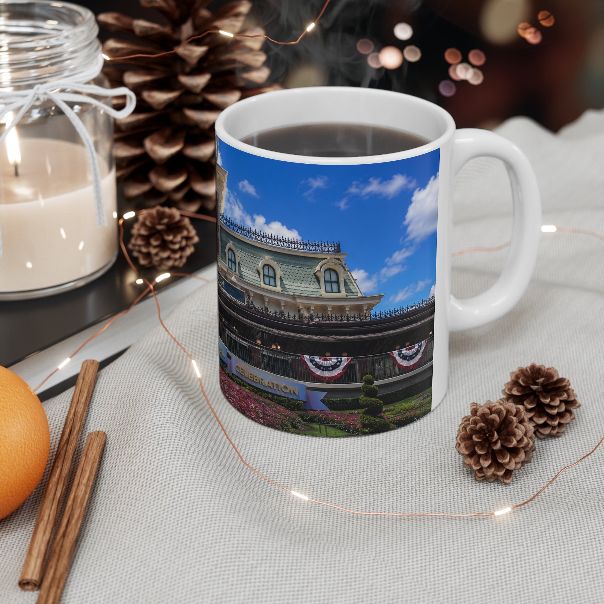 Magic Kingdom Train Station Photo Mug — 11oz & 15oz Ceramic Coffee Cup
