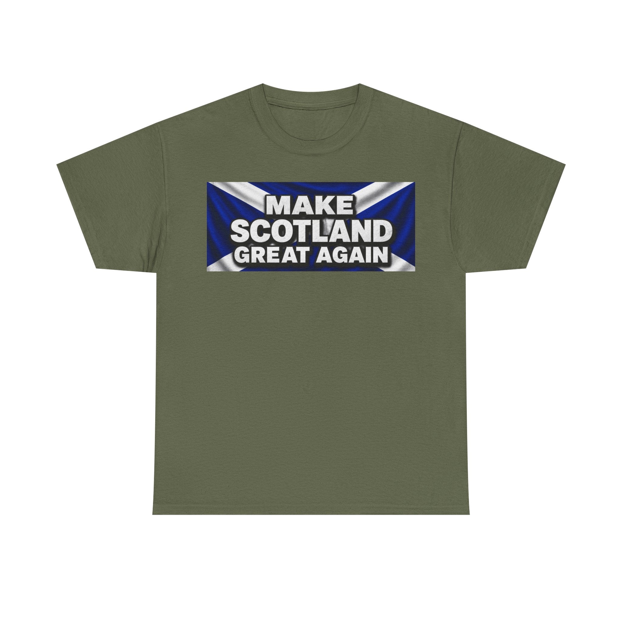 Make Scotland Great Again T‑Shirt — Scottish Flag Slogan Tee