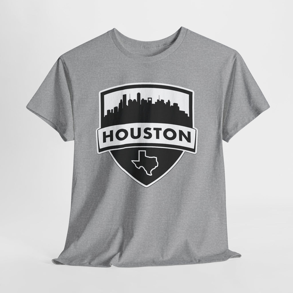 Houston Skyline Shield T-Shirt — Texas Outline City Pride Tee