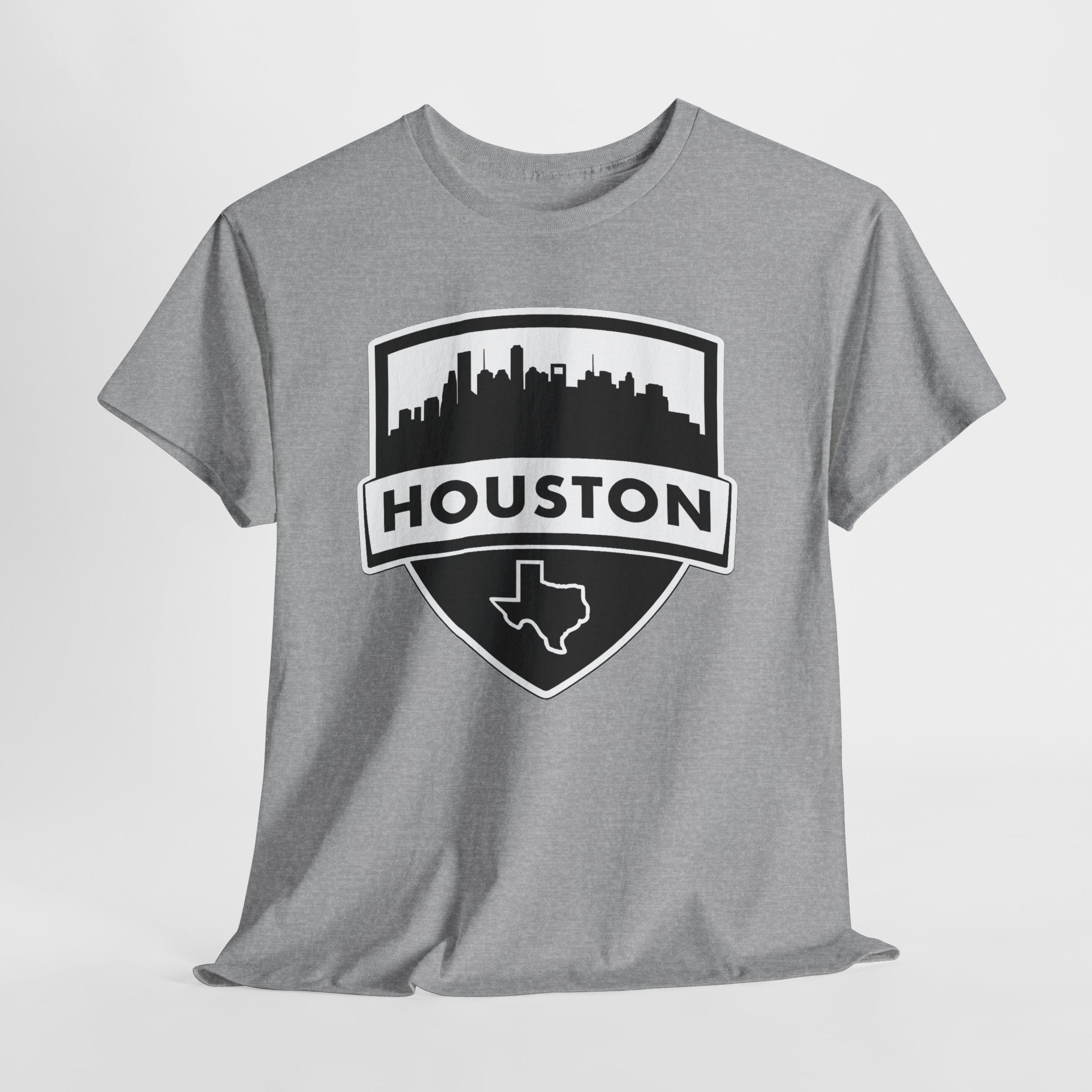 Houston Skyline Shield T-Shirt — Texas Outline City Pride Tee