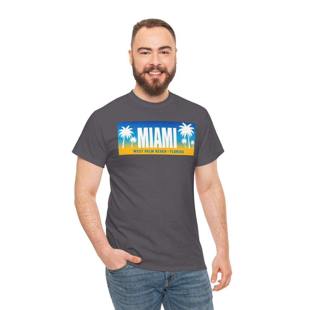 Miami West Palm Beach Vintage Tee — "MIAMI" Beach Palm Trees T‑Shirt