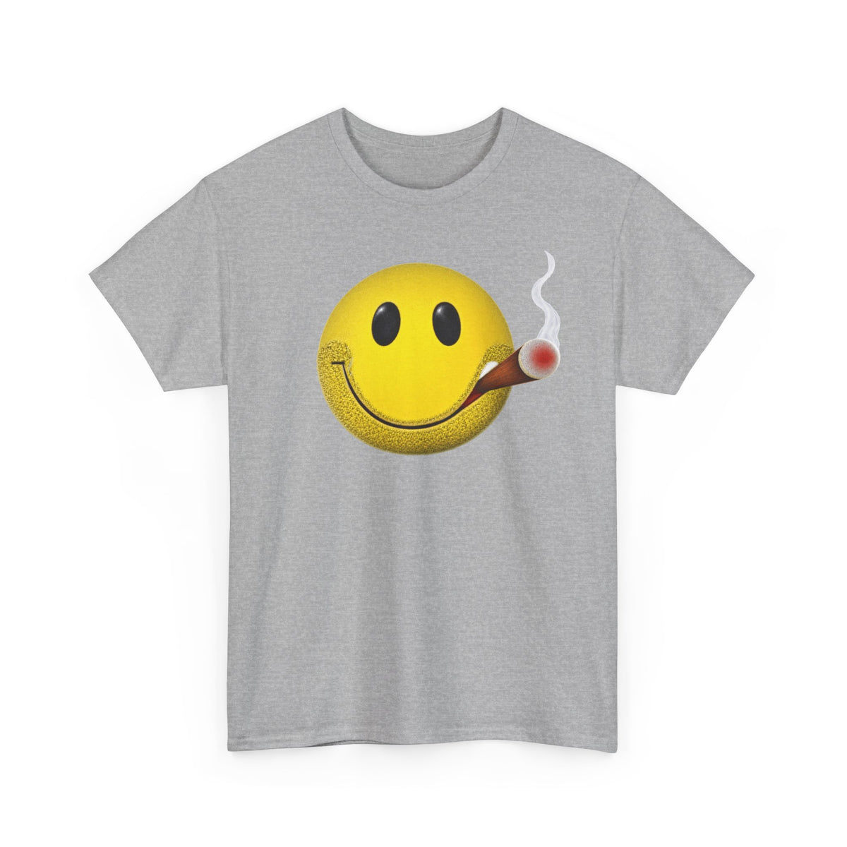 Smoking Happy Face Cigar Unisex Heavy Cotton Tee