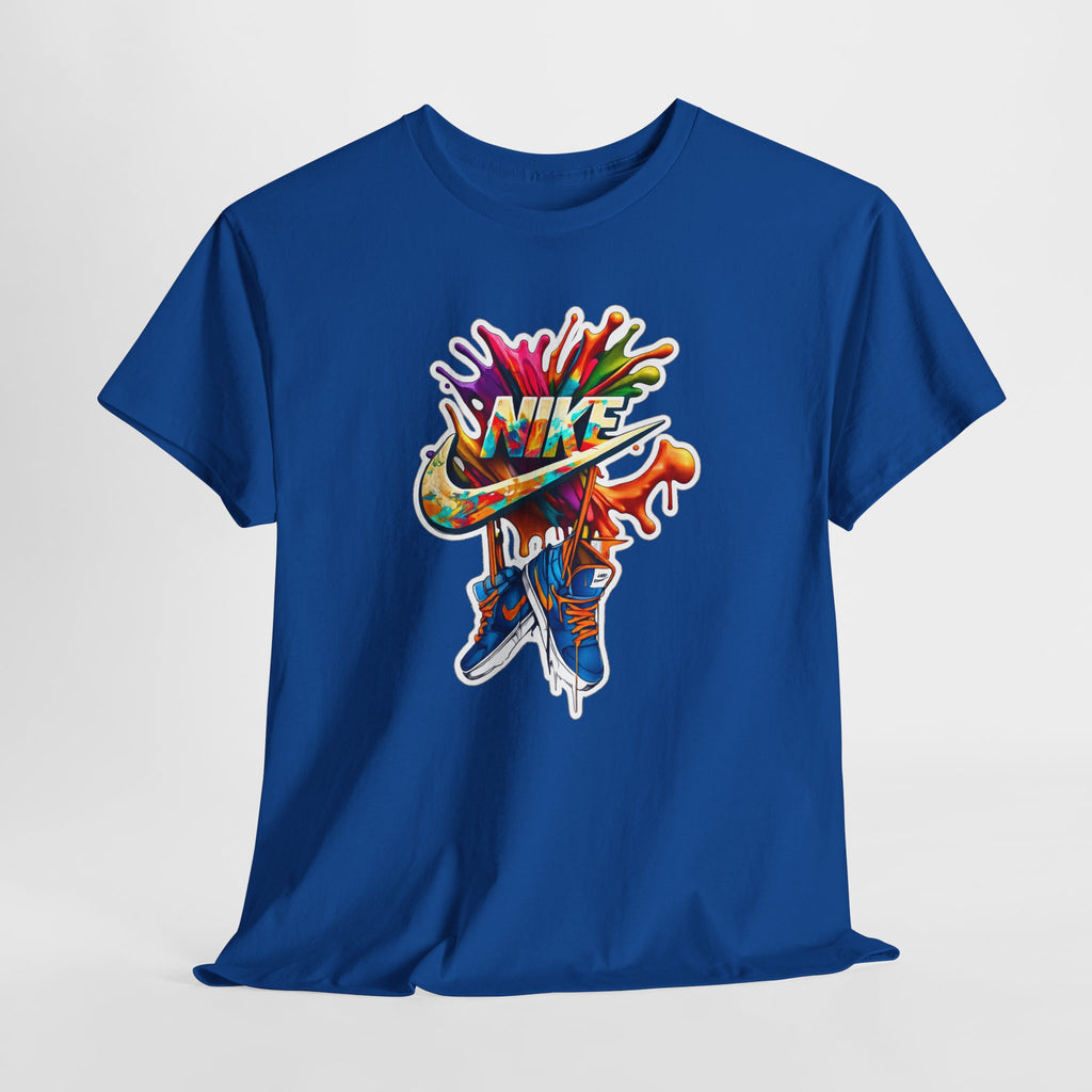 Nike Inspired Splash Graphic Tee — Colorful Sneaker Streetwear T-Shirt
