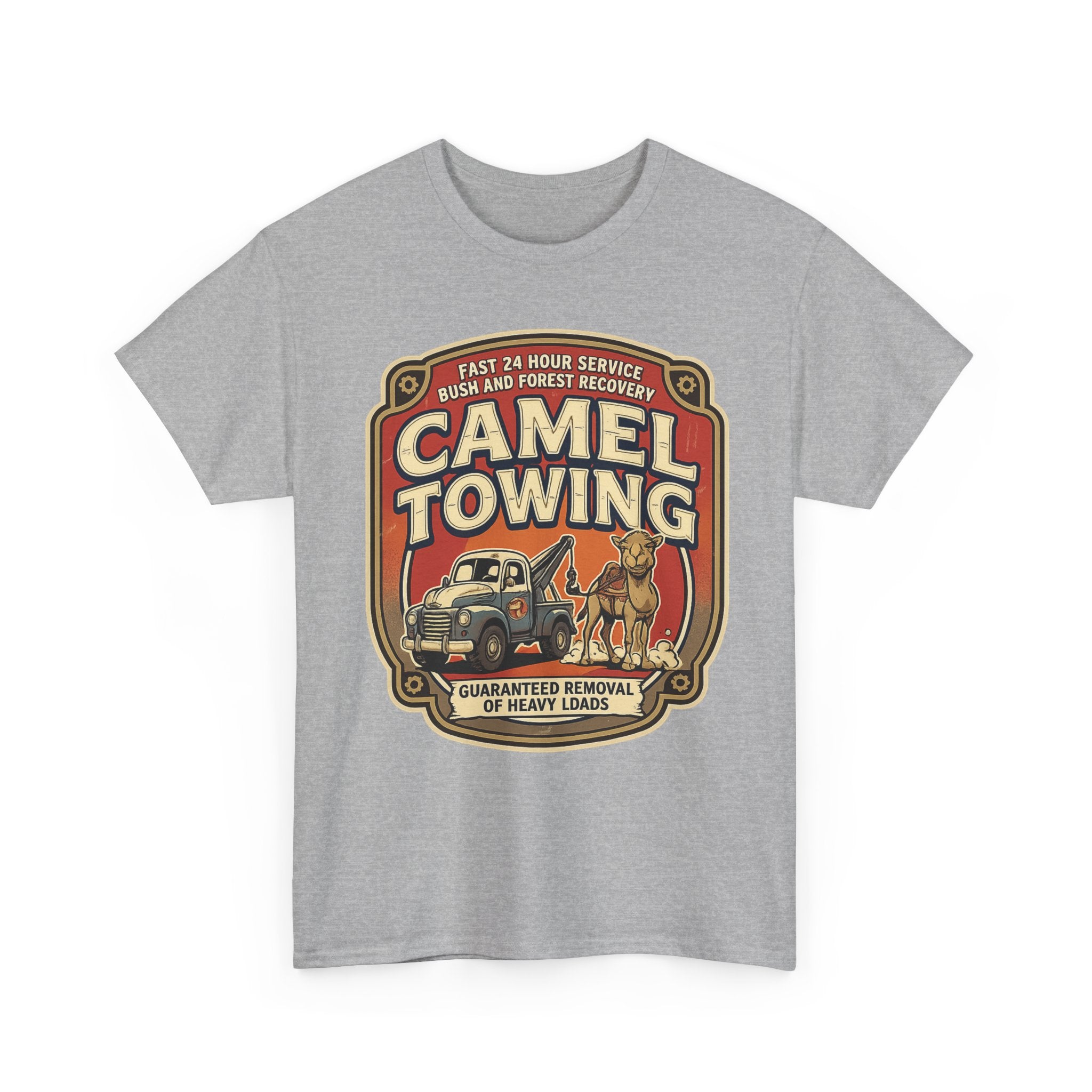Camel Towing Tee — Vintage Desert Tow Truck Graphic T-Shirt