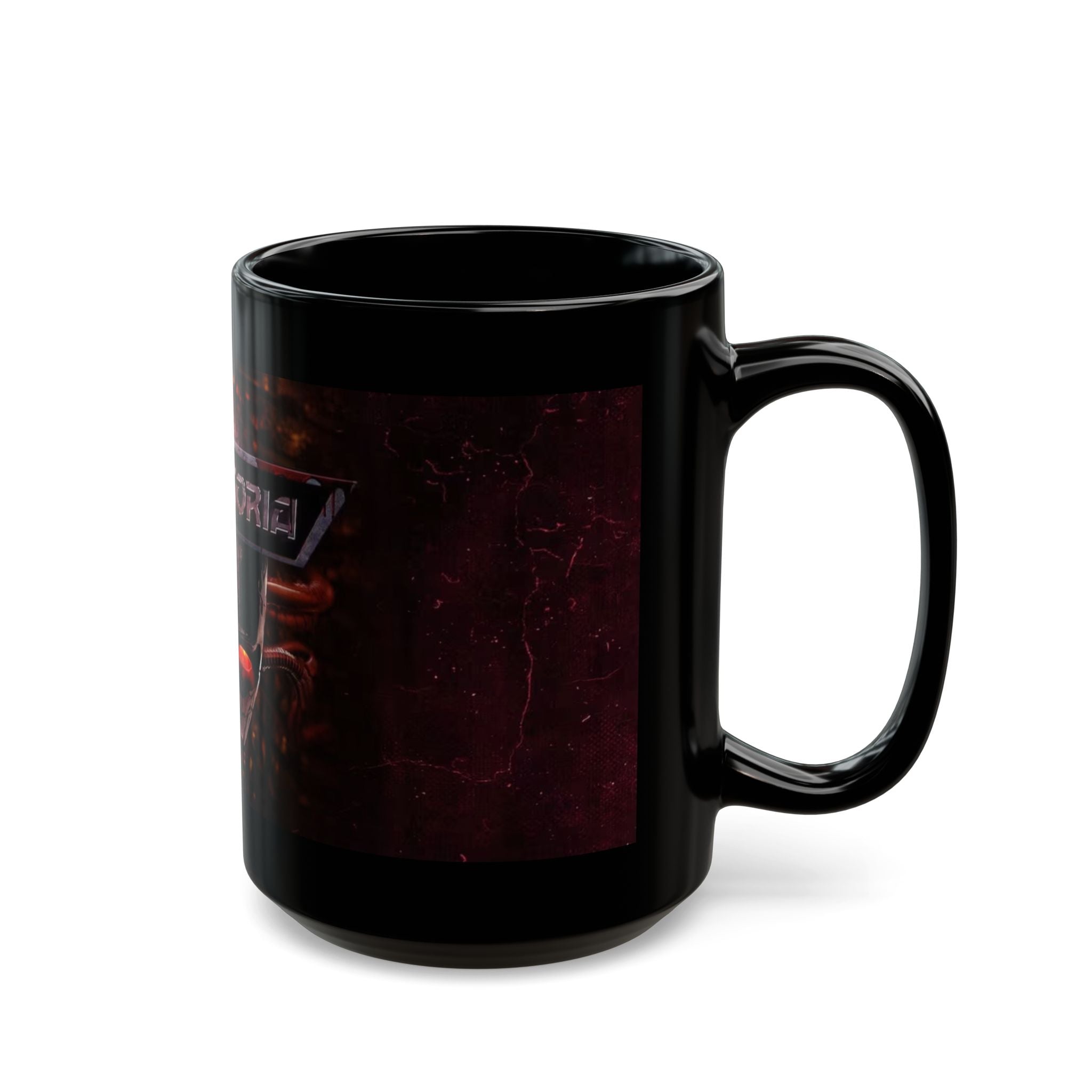 Cybergoria Skull Black Mug — Gothic Cyberpunk Coffee Cup (11oz/15oz)