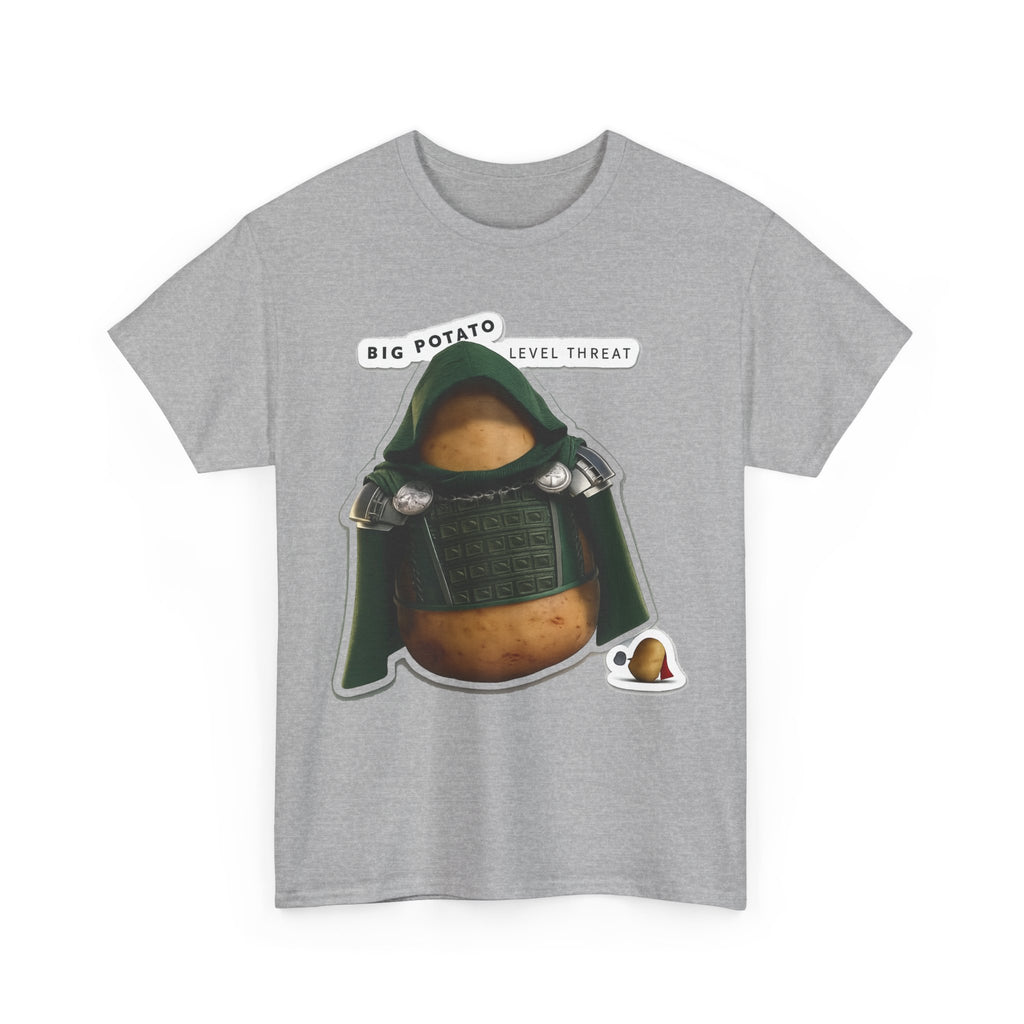 Big Potato "Level Threat" Doom Tee — Funny Potato Soldier Graphic T-Shirt