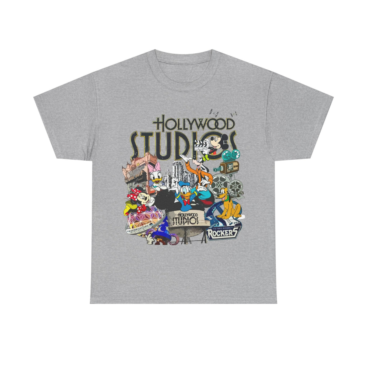 Hollywood Studios Collage T-Shirt — Vintage Theme Park Character Tee