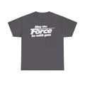 "May the Force Be With You" Retro Embossed Graphic T‑Shirt —